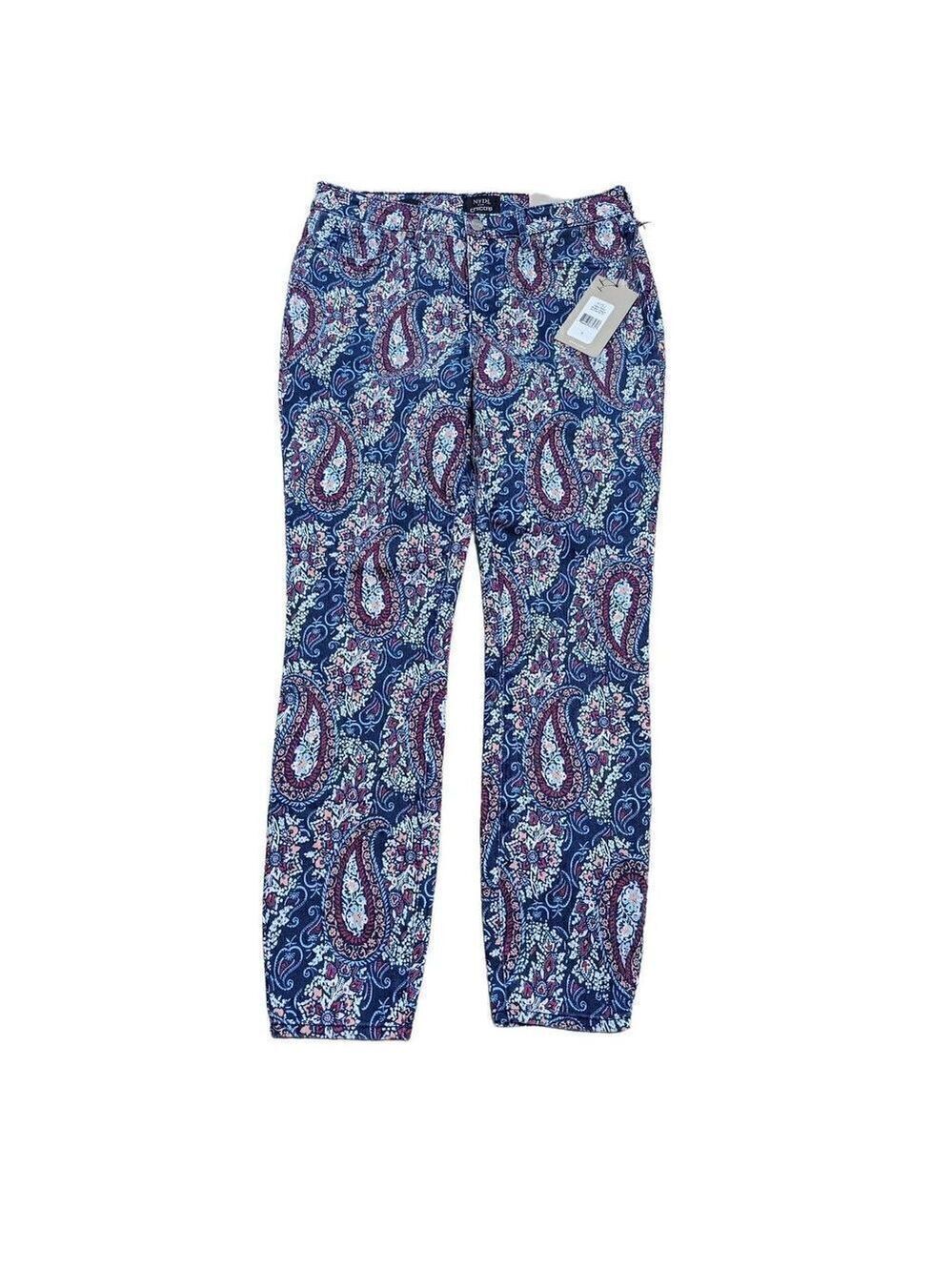 NYDJ Chico's Women's Purple Paisley LiftXTuck Technology Skinny Jeans Size 6 NWT